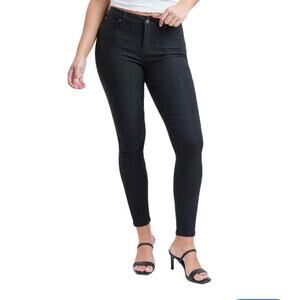 YMI Women's Black Size 1 Dark Denim Jeans 3 button Mid Rise
